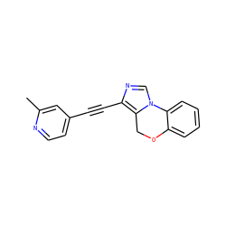 Cc1cc(C#Cc2ncn3c2COc2ccccc2-3)ccn1 ZINC000299870342