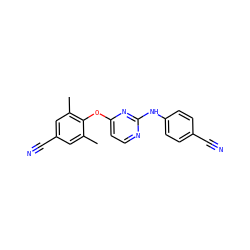 Cc1cc(C#N)cc(C)c1Oc1ccnc(Nc2ccc(C#N)cc2)n1 ZINC000000024194