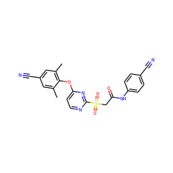 Cc1cc(C#N)cc(C)c1Oc1ccnc(S(=O)(=O)CC(=O)Nc2ccc(C#N)cc2)n1 ZINC000473114011