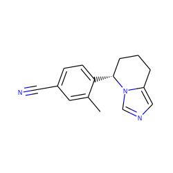 Cc1cc(C#N)ccc1[C@@H]1CCCc2cncn21 ZINC000103231356