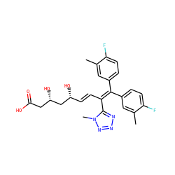 Cc1cc(C(=C(/C=C/[C@@H](O)C[C@@H](O)CC(=O)O)c2nnnn2C)c2ccc(F)c(C)c2)ccc1F ZINC000026816871
