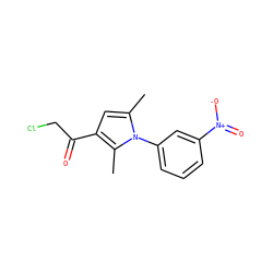 Cc1cc(C(=O)CCl)c(C)n1-c1cccc([N+](=O)[O-])c1 ZINC000003407993