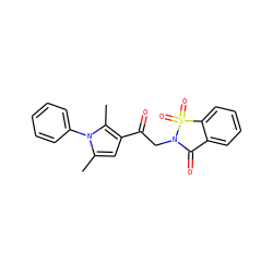 Cc1cc(C(=O)CN2C(=O)c3ccccc3S2(=O)=O)c(C)n1-c1ccccc1 ZINC000002629500
