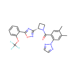 Cc1cc(C(=O)N2CC[C@H]2c2noc(-c3ccccc3OC(F)(F)F)n2)c(-n2nccn2)cc1C ZINC000218126037