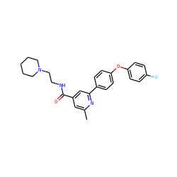 Cc1cc(C(=O)NCCN2CCCCC2)cc(-c2ccc(Oc3ccc(F)cc3)cc2)n1 ZINC000114592220