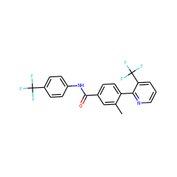 Cc1cc(C(=O)Nc2ccc(C(F)(F)F)cc2)ccc1-c1ncccc1C(F)(F)F ZINC000038149582