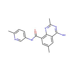 Cc1cc(C(=O)Nc2ccc(C)nc2)c2nc(C)nc(N)c2c1 ZINC000066078798