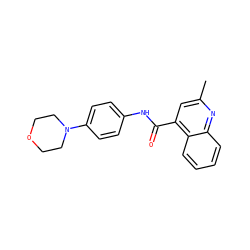 Cc1cc(C(=O)Nc2ccc(N3CCOCC3)cc2)c2ccccc2n1 ZINC000002621604