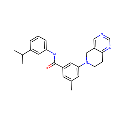 Cc1cc(C(=O)Nc2cccc(C(C)C)c2)cc(N2CCc3ncncc3C2)c1 ZINC000169710108