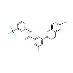 Cc1cc(C(=O)Nc2cccc(C(F)(F)F)c2)cc(N2CCc3nc(N)ncc3C2)c1 ZINC000169710101