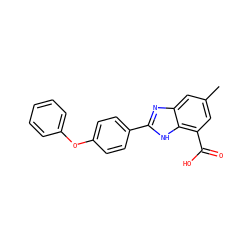 Cc1cc(C(=O)O)c2[nH]c(-c3ccc(Oc4ccccc4)cc3)nc2c1 ZINC000113980040