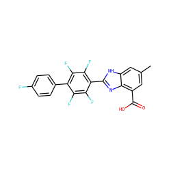 Cc1cc(C(=O)O)c2nc(-c3c(F)c(F)c(-c4ccc(F)cc4)c(F)c3F)[nH]c2c1 ZINC000144715838