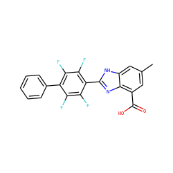Cc1cc(C(=O)O)c2nc(-c3c(F)c(F)c(-c4ccccc4)c(F)c3F)[nH]c2c1 ZINC000068247338