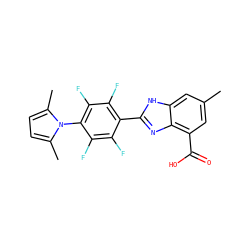Cc1cc(C(=O)O)c2nc(-c3c(F)c(F)c(-n4c(C)ccc4C)c(F)c3F)[nH]c2c1 ZINC000113981951