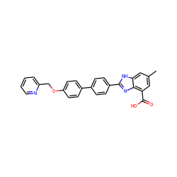 Cc1cc(C(=O)O)c2nc(-c3ccc(-c4ccc(OCc5ccccn5)cc4)cc3)[nH]c2c1 ZINC000144711572