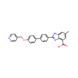 Cc1cc(C(=O)O)c2nc(-c3ccc(-c4ccc(OCc5ccncc5)cc4)cc3)[nH]c2c1 ZINC000144710496