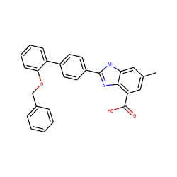 Cc1cc(C(=O)O)c2nc(-c3ccc(-c4ccccc4OCc4ccccc4)cc3)[nH]c2c1 ZINC000144708203