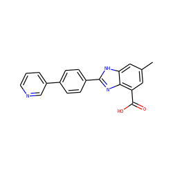 Cc1cc(C(=O)O)c2nc(-c3ccc(-c4cccnc4)cc3)[nH]c2c1 ZINC000113982602
