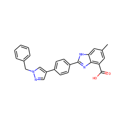 Cc1cc(C(=O)O)c2nc(-c3ccc(-c4cnn(Cc5ccccc5)c4)cc3)[nH]c2c1 ZINC000144710289
