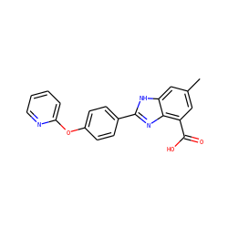Cc1cc(C(=O)O)c2nc(-c3ccc(Oc4ccccn4)cc3)[nH]c2c1 ZINC000113983258