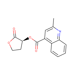 Cc1cc(C(=O)O[C@H]2CCOC2=O)c2ccccc2n1 ZINC000002627444