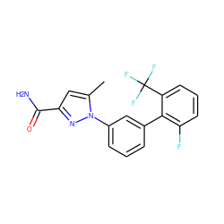 Cc1cc(C(N)=O)nn1-c1cccc(-c2c(F)cccc2C(F)(F)F)c1 ZINC000058583829