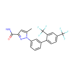 Cc1cc(C(N)=O)nn1-c1cccc(-c2ccc(C(F)(F)F)cc2C(F)(F)F)c1 ZINC000043152613