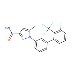 Cc1cc(C(N)=O)nn1-c1cccc(-c2cccc(F)c2C(F)(F)F)c1 ZINC000058582628