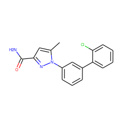 Cc1cc(C(N)=O)nn1-c1cccc(-c2ccccc2Cl)c1 ZINC000058582120