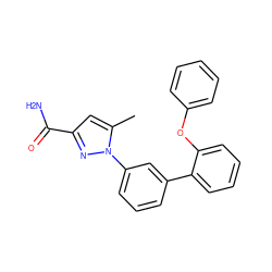 Cc1cc(C(N)=O)nn1-c1cccc(-c2ccccc2Oc2ccccc2)c1 ZINC000058592925