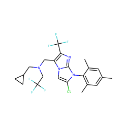 Cc1cc(C)c(-n2c(Cl)cn3c(CN(CC4CC4)CC(F)(F)F)c(C(F)(F)F)nc23)c(C)c1 ZINC000042857443