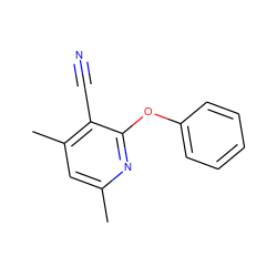 Cc1cc(C)c(C#N)c(Oc2ccccc2)n1 ZINC000000545785