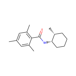 Cc1cc(C)c(C(=O)N[C@H]2CCCC[C@H]2C)c(C)c1 ZINC000114428588