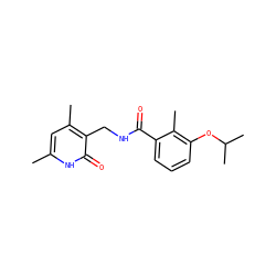Cc1cc(C)c(CNC(=O)c2cccc(OC(C)C)c2C)c(=O)[nH]1 ZINC000224186368