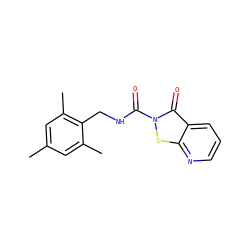 Cc1cc(C)c(CNC(=O)n2sc3ncccc3c2=O)c(C)c1 ZINC000169711330