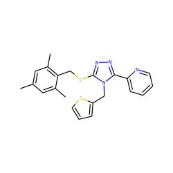 Cc1cc(C)c(CSc2nnc(-c3ccccn3)n2Cc2cccs2)c(C)c1 ZINC000066156327