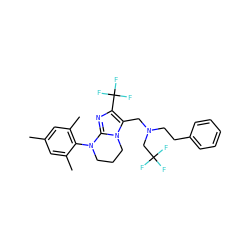Cc1cc(C)c(N2CCCn3c2nc(C(F)(F)F)c3CN(CCc2ccccc2)CC(F)(F)F)c(C)c1 ZINC000049051483
