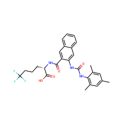 Cc1cc(C)c(NC(=O)Nc2cc3ccccc3cc2C(=O)N[C@@H](CCCC(F)(F)F)C(=O)O)c(C)c1 ZINC000038218303
