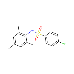 Cc1cc(C)c(NS(=O)(=O)c2ccc(Cl)cc2)c(C)c1 ZINC000000371701