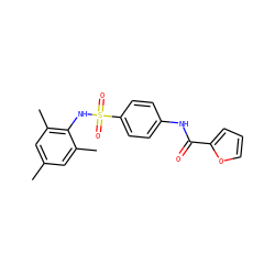Cc1cc(C)c(NS(=O)(=O)c2ccc(NC(=O)c3ccco3)cc2)c(C)c1 ZINC000000673785