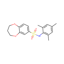 Cc1cc(C)c(NS(=O)(=O)c2ccc3c(c2)OCCCO3)c(C)c1 ZINC000007053376