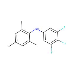 Cc1cc(C)c(Nc2cc(F)c(F)c(F)c2)c(C)c1 ZINC000653835466