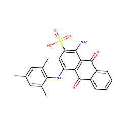 Cc1cc(C)c(Nc2cc(S(=O)(=O)O)c(N)c3c2C(=O)c2ccccc2C3=O)c(C)c1 ZINC000003879185