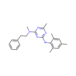 Cc1cc(C)c(Nc2nc(C)nc(N(C)CCc3ccccc3)n2)c(C)c1 ZINC000026397890