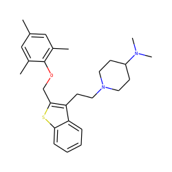 Cc1cc(C)c(OCc2sc3ccccc3c2CCN2CCC(N(C)C)CC2)c(C)c1 ZINC000027526406