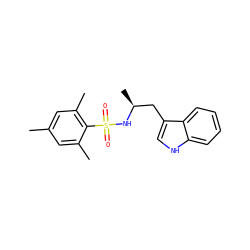 Cc1cc(C)c(S(=O)(=O)N[C@@H](C)Cc2c[nH]c3ccccc23)c(C)c1 ZINC000028820625