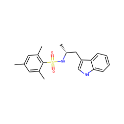 Cc1cc(C)c(S(=O)(=O)N[C@H](C)Cc2c[nH]c3ccccc23)c(C)c1 ZINC000028820627