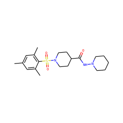 Cc1cc(C)c(S(=O)(=O)N2CCC(C(=O)NN3CCCCC3)CC2)c(C)c1 ZINC000014798781