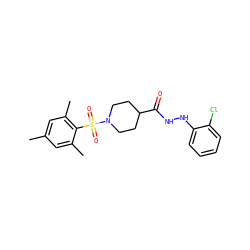 Cc1cc(C)c(S(=O)(=O)N2CCC(C(=O)NNc3ccccc3Cl)CC2)c(C)c1 ZINC000040892345