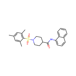 Cc1cc(C)c(S(=O)(=O)N2CCC(C(=O)Nc3cccc4ccccc34)CC2)c(C)c1 ZINC000014413706
